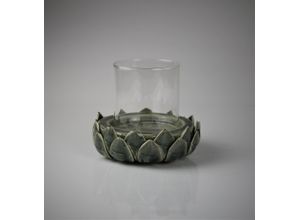 4056422242296 - Windlicht AM DESIGN aus Steingut grau B13cm H14cm Glas Steingut Kerzenhalter BxH 13x14 cm 4056422242296 - Windlicht AM DESIGN aus Steingut grau B13cm H14cm Glas Steingut Kerzenhalter BxH 13x14 cm