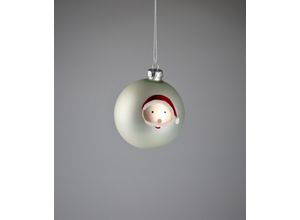 4056422402775 - Weihnachtsbaumkugel AM DESIGN aus Glas Ø 8 cm weiß Ø8cm Glas Weihnachtsbaumkugeln 6er Set