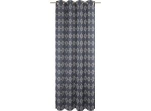 4004567210120 - Vorhang ADAM Vorhang Romantic Puligny aus 100 % Bio-Baumwolle Ösen (1 St) Gr 1 blau (dunkelblau) B145cm H145cm Jacquard Baumwolle (Bio-Baumwolle) Gardinen Vorhang Romantic Puligny aus 100% Bio-Baumwolle Ösen (1 St)