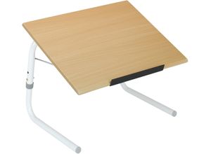 4260237840909 - Tablett BISCHOF Betttisch weiß (weiß holzfarben) B52cm H35cm L40cm MDF Holz Tabletts zusammenklappbar