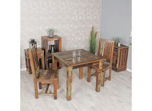 4251745763460 - Esstisch DIANA Landhaus-Stil Massivholz 80x80 cm rustikal stabil pflegeleicht