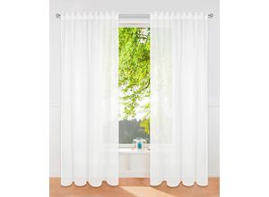 4067602829596 - Gardine MY HOME Dolly Gr 3 weiß B140cm H225cm Polyester Recyceltes Material Gardinen transparent Polyester gewebt unifarben