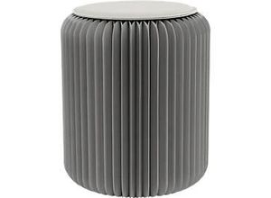 3660141968729 - Paperflow faltbarer Sitzhocker Wabenkarton Sitzkissen aus Kunstleder Ø 300 mm x H 420 mm bis 300 kg grau