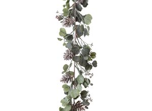 4064118113638 - Winterliche Kunstpflanze CREATIV GREEN Weihnachtsdeko Weihnachtsgirlande Kunstpflanzen Gr L 175 cm 1 St grau (grau grün) Weihnachtsgirlande Adventskränze Girlanden Girlande mit Zapfen