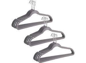 4008838315743 - Kleiderbügel WENKO grau B45cm H04cm T04cm Kunststoff Kleiderbügel Kunststoff beflockt 45 cm