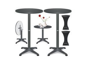4255598336161 - KESSER® 2in1 Stehtisch klappbar Bistrotisch Aluminium Edelstahlplatte höhenverstellbar 70cm   115cm Partytisch Tisch In- & Outdoor Hochzeit Empfangstisch Klapptisch inklusive Regencover