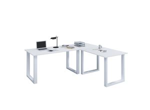 4051814397790 - Holz Schreibtisch Eckschreibtisch schlicht 190x190 L Form links oder rechts Arbeitstisch Platte 80 cm tief Computertisch Büromöbel - Lona U