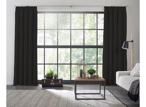 4004567409883 - Vorhang WIRTH Dim out Gardinen Gr 305 cm Kräuselband 142 cm schwarz Kräuselband nach Maß