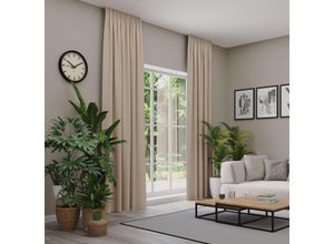 4006470545566 - Verdunkelungsvorhang NEUTEX FOR YOU INSULA beige (dunkelbeige) B137cm H275cm Polyester Gardinen Uni-Dimout für starke Verdunklung nach Maß