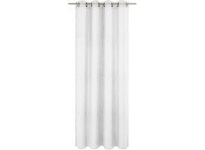 4004567358457 - Gardine WIRTH weiß Gardinen 260cm Ösen 1000cm Polyester Fertig-Store mit Metallösen nach Maß B1000cm H260cm