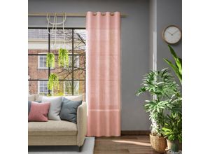 4006470528934 - Vorhang NEUTEX FOR YOU Libre-ECO orange (koralle) Gardinen 280cm Ösen 142cm Polyester Nachhaltig Breite 142 cm nach Maß B142cm H280cm