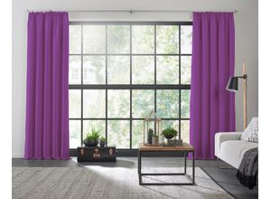 4004567418410 - Vorhang WIRTH Dim out Gardinen Gr 195 cm Kräuselband 142 cm lila Kräuselband nach Maß