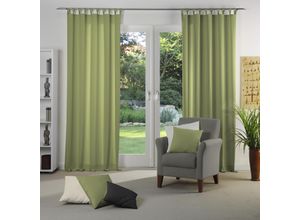 4004567414887 - Vorhang WIRTH Dim out grün Gardinen 175cm Schlaufen 142cm Polyester nach Maß B142cm H175cm