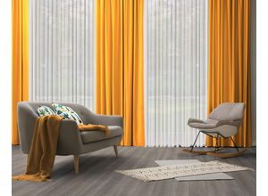 4004567417611 - Vorhang WIRTH Dim out Gardinen Gr 205 cm Multifunktionsband 142 cm orange Schlafzimmergardinen nach Maß