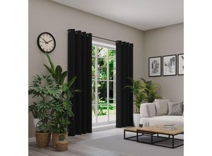 4006470548369 - Verdunkelungsvorhang NEUTEX FOR YOU INSULA schwarz B137cm H220cm Polyester Gardinen Uni-Dimout für starke Verdunklung nach Maß
