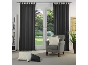 4004567410728 - Vorhang WIRTH Dim out schwarz Gardinen 335cm Schlaufen 142cm Polyester nach Maß B142cm H335cm