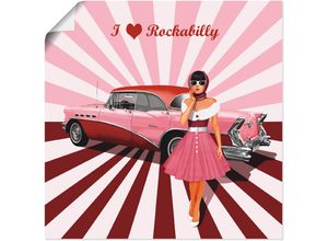 4059745141260 - Wandbild ARTLAND Ich liebe Rockabilly Bilder Gr B H 30 cm x 30 cm Poster Ausstellungsplakate 1 St pink Bild Kunstdruck Poster Bilder als Alubild Leinwandbild Wandaufkleber oder in versch Größen