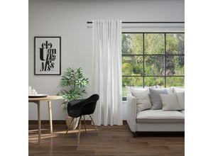 4006470508370 - Vorhang NEUTEX FOR YOU Linessa weiß (wollweiß) B137cm H120cm Jacquard Polyester Gardinen Schal mit verdeckten Schlaufen Breite 137 cm nach Maß