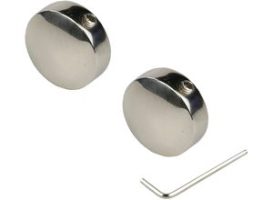 4016318347054 - Gardinenstangen-Endstück Endstück Endknopf nickel-glanz Celebration Consul - 2 Stück Gr 1 grau (nickelfarben) H23cm L09cm Gardinenstangenendstücke Endstück Endknopf