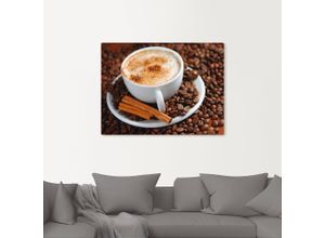 4055327240871 - Wandbild ARTLAND Cappuccino - Kaffee Bilder Gr B H 80 cm x 60 cm Leinwandbild Getränke Querformat 1 St braun Bild Poster Bilder als Alubild Leinwandbild Wandaufkleber oder in versch Größen
