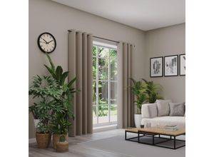 4006470547126 - Verdunkelungsvorhang NEUTEX FOR YOU INSULA braun (braungrau) B137cm H145cm Polyester Gardinen Uni-Dimout für starke Verdunklung nach Maß