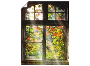 4055327640688 - Wandbild ARTLAND Altbau Bilder Gr B H 45 cm x 60 cm Poster Fenster & Türen Hochformat 1 St braun Bild Metallbild Metallbilder Bilder als Alubild Leinwandbild Wandaufkleber oder Poster in versch Größen