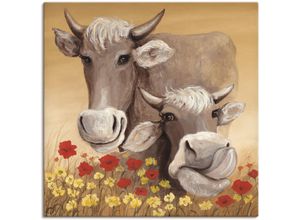 4055327142687 - Wandbild ARTLAND Kühe Bilder Gr B H 70 cm x 70 cm Leinwandbild Haustiere 1 St beige (naturfarben) Bild Poster Bilder als Alubild Leinwandbild Wandaufkleber oder in versch Größen