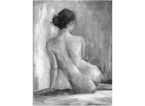 4058661313485 - Wandbild ARTLAND Figur in schwarz & weiß I Bilder Gr B H 60 cm x 80 cm Alu-Dibond-Druck Frau Hochformat 1 St grau Bild Metallbild Metallbilder Bilder als Alubild Leinwandbild Wandaufkleber oder Poster in versch Größen