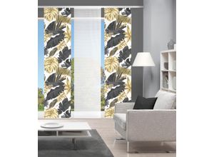 4056751415439 - Schiebegardine VISION S LETHI grau (goldfarben anthrazit) B60cm H260cm Polyester Gardinen DIGITALDRUCK