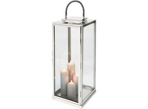 4042911595912 - Kerzenlaterne FINK SEVILLA grau (grau silberfarben) B30cm H78cm T30cm Edelstahl Glas Kerzenhalter Silberfarben - aus Edelstahl und Glas 4042911595912 - Kerzenlaterne FINK SEVILLA grau (grau silberfarben) B30cm H78cm T30cm Edelstahl Glas Kerzenhalter Silberfarben - aus Edelstahl und Glas