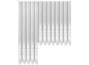 4005385822816 - Gardine WECKBRODT Wismar Gr 1 weiß B300cm H85cm Jacquard Polyester Gardinen Jacquard strukturiert Alloverfloralhalbtransparent Bordüre Store