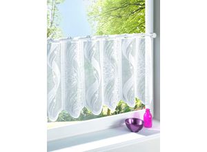 4011714938042 - Scheibengardine Gardinen Gr 45 cm Durchzuglöcher 120 cm weiß Scheibengardinen halbtransparent Schals Garnituren