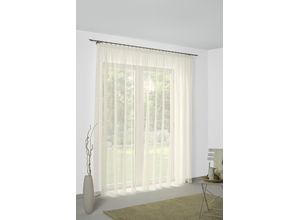 4004567366629 - Gardine WIRTH Manuela beige (champagner) Gardinen 175cm Ösen 600cm Polyester Fertig-Store mit Metallösen nach Maß B600cm H175cm