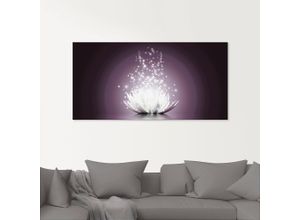 4058661632548 - Glasbild ARTLAND Magie der Lotus-Blume Bilder Gr B H 20 cm x 20 cm Blumen 1 St lila Glasbilder Bilder in verschiedenen Größen
