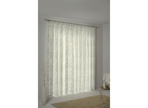 4004567292454 - Vorhang ADAM Scribble weiß (naturweiß schwarz) B145cm H225cm Jacquard Baumwolle (Bio-Baumwolle) Leinen Gardinen Vorhang Scribble aus Leinen und Bio-Baumwolle Kräuselband (1 St)