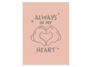 4055065196096 - Bild KOMAR Mickey Endless Love rosa (farbe bild(er) rosa schwarz) B30cm H40cm Holz Papier Bilder Wandbild zur Dekoration im Kinderzimmer - ohne Rahmen