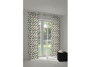 4004567292171 - Vorhang ADAM Vorhang Dots aus Leinen und Bio-Baumwolle Ösen (1 St) weiß (naturweiß schwarz) B145cm H145cm Jacquard Baumwolle (Bio-Baumwolle) Leinen Gardinen Blickdichter Vorhang Dots aus Leinen und Bio-Baumwolle Made in Germany