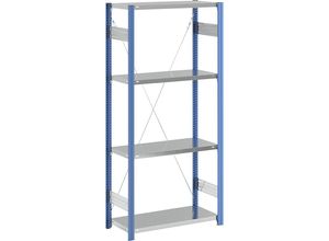 4061753031761 - eurokraft pro Fachboden-Steckregal blau   verzinkt Regalhöhe 2000 mm Fachbodenbreite 965 mm Grundregal Fachbodentiefe 450 mm