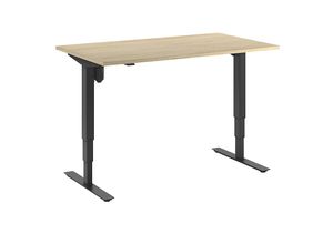 4061753258571 - Schreibtisch Atlanta elektrisch höhenverstellbar gerade BxT 1400 x 800 mm Eiche schwarz kaiserkraft