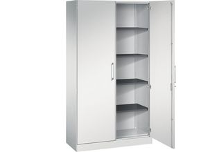 4025314232004 - Flügeltürenschrank ASISTO Höhe 1980 mm Breite 1000 mm 4 Fachböden lichtgrau lichtgrau C+P