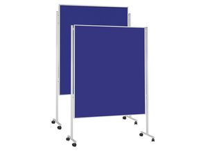 4013695022062 - Magnetoplan Multifunktionswand Moderationstafel Mobile (B x H) 120 cm x 150 cm Filz Blau beidseitig verwendbar Pinntafel höhenverstellbar 1101103M