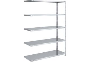 4061753022653 - eurokraft pro Schraubregal Bauart leicht verzinkt Regalhöhe 2000 mm Bodenbreite 1300 mm Tiefe 600 mm Anbauregal