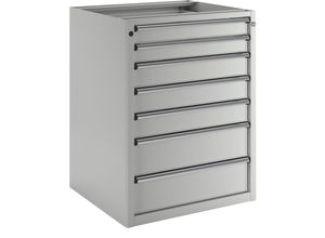 4014641403942 - Schubladenschrank ohne Platte Breite 760 mm Schubladentraglast 200 kg 7 Schubladen Front lichtgrau ANKE