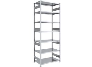 4250623789943 - Schwerlast-Steckregal verzinkt beidseitig Regalhöhe 3000 mm 7 Böden Grundregal BxT 1000 x 800 mm hofe