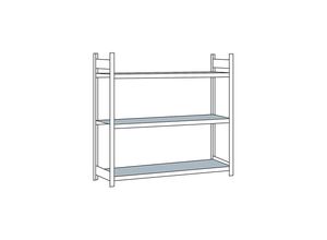 4004514200105 - SCHULTE Weitspannregal mit Stahlboden Höhe 2000 mm Spannweite 2250 mm Grundregal Tiefe 600 mm
