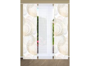 4056751437967 - Schiebegardine HOME IN GREEN SPIRO Gr 1 gold (goldfarben) B60cm H245cm Polyester Gardinen SET DIGITALDRUCKBAMBUSOPTIK RECYCELT