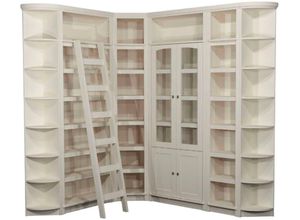 4067601442833 - Bibliothek HOME AFFAIRE Soeren Regale Gr B H T 204 cm x 220 cm x 29 cm 42 St beige (cremeweiß) Home Affaire Aus Massiver Kiefer
