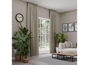 4006470585135 - Vorhang nach Maß NEUTEX FOR YOU ARUBA beige (dunkelbeige) B137cm H145cm Jacquard Obermaterial 100% Polyester Gardinen nach Maß Uni Dimout hochwertige Webstruktur