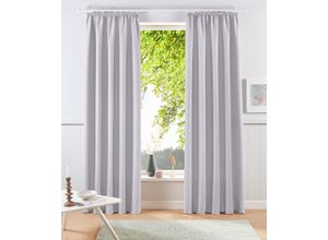 6941446626390 - Vorhang MY HOME Raja Gardinen mit Kräuselband Vorhänge Wohnzimmer Gr 1 grau (silbergrau) B140cm H145cm Polyester Recyceltes Material Gardinen 2er-Set Bestseller einfarbig modern pflegeleicht Mikrofaser Topseller