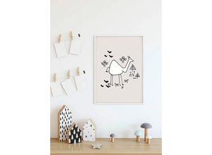 4055065154287 - Bild KOMAR Scribble Camel weiß (farbe bild(er) weiß) B40cm H50cm Holz Papier Bilder Wandbild zur Dekoration - ohne Rahmen